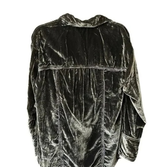 We The Free People Marianne Velvet Top Midnight Brown Medium - Picture 3 of 6